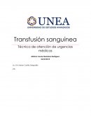 Transfusión sanguínea Técnica de atención de urgencias médicas