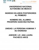 Actividad integradora La persona humana y su dignidad