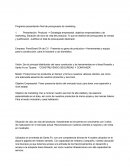 Programa presentación final de presupuesto de marketing