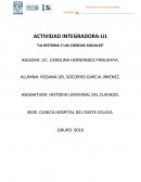 Actividad integradora La historia y las ciencias sociales