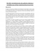 NIA 402: Consideraciones de auditoria relativas a entidades que utilizan organizaciones de servicio