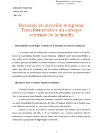 Metanoia en atención temprana: Transformación a un enfoque centrado en la familia. Página 1
