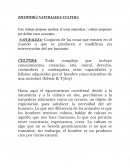 DICOTOMÍA NATURALEZA/ CULTURA