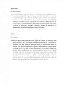 Algebra Lineal: Vectores y escalares. Página 1