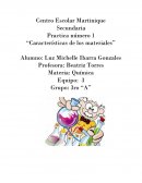 Practica número 1 “Características de los materiales”