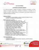 ACTA DE ENTREGA Coordinación de Imprenta y Almacén