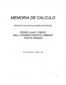 MEMORIA DE CALCULO. PROYECTO DE INSTALACIONES ELÉCTRICAS