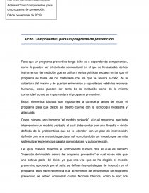 Ocho componentes basicos para un programa de prevencion exitoso. Página 1
