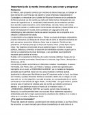 Importancia de la mente innovadora para crear y progresar