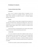 Metodología de Investigación Técnicas de Recolección de Datos