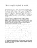 Adios a la comunidad de locos