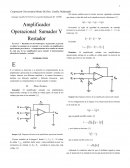Amplificador Operacional: Sumador Y Restador