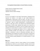De la Igualdad de Oportunidades a la Acción Positiva en las Aulas