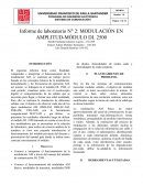 Informe de laboratorio N° 2: MODULACIÓN EN AMPLITUD-MÓDULO DL 2500