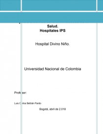 PROGRAMA DE AUDITORIA MÉDICA HOSPITAL INFANTIL EL DIVINO NIÑO. Página 1