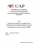 “INFLUENCIA DEL DESARROLLO ECONÓMICO DE LOS COMERCIANTES EN EL COMERCIO INFORMAL DEL SECTOR LAS AMÉRICAS DE LA CIUDAD DE ABANCAY, 2018”