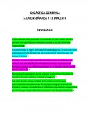 DIDÁCTICA GENERAL: 5. LA ENSEÑANZA Y EL DOCENTE