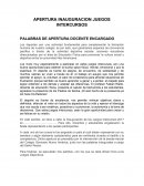 APERTURA INAUGURACION JUEGOS INTERCURSOS PALABRAS DE APERTURA DOCENTE ENCARGADO