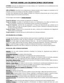 REPASO SOBRE LAS CELEBRACIONES CRISTIANAS