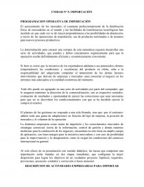 PROGRAMACION OPERATIVA DE IMPORTACIÓN. Página 1