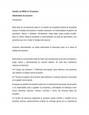 Gestión de RRHH en Proyectos Habilidades de proyecto