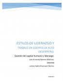 ESTILOS DE LIDERAZGO Y TRABAJO EN EQUIPOS DE ALTO DESEMPEÑO