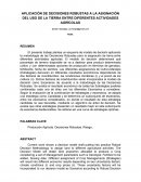 APLICACIÓN DE DECISIONES ROBUSTAS A LA ASIGNACIÓN DEL USO DE LA TIERRA ENTRE DIFERENTES ACTIVIDADES AGRÍCOLAS