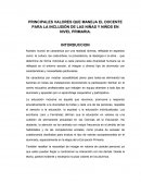 Principales valores que maneja el docente para la inclusion de los niños en nivel primaria