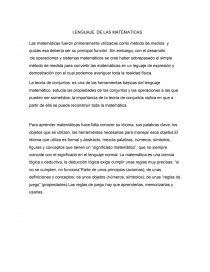 LENGUAJE DE LAS MATEMATICAS. Página 1