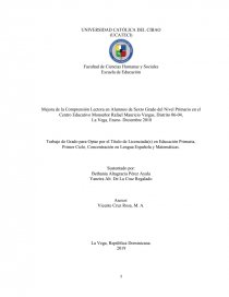 Mejora de la Comprensión Lectora en Alumnos de Sexto Grado del Nivel Primario. Página 1