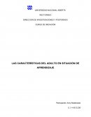 LAS CARACTERÍSTICAS DEL ADULTO EN SITUACIÓN DE APRENDIZAJE