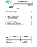 Procedimiento de Abastecimiento. Casa RECA