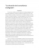 La situación de la enseñanza multigrado