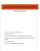 Aplicación de herramientas de análisis. Ingeniería del Valor