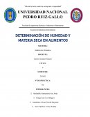 DETERMINACIÓN DE HUMEDAD Y MATERIA SECA EN ALIMENTOS