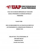 NIVEL DE ENDEUDAMIENTO DE LAS TARJETAS DE CRÉDITO EN LOS FUNCIONARIOS DE LA MUNICIPALIDAD PROVINCIAL DE ABANCAY 2019