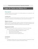 Proyecto final de prácticas de ingeniería industrial Cajas de Cartón de México S.A