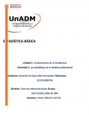 Actividad La estadística en el ámbito profesional