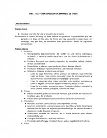CASO BURBERRY Análisis Previo. Página 1