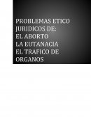 Problemas eticos juridicos del aborto, eutanacia y trafico de organos