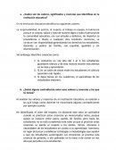 ¿Cuáles son los valores, significados y creencias que identificas en tu institución educativa?