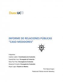 INFORME DE RELACIONES PÚBLICAS “CASO MEDIDORES”. Página 1