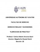 DERECHO REALES Y SUCESIONES “EJERCICIOS DE PRACTICA”