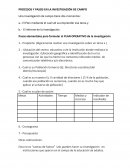 PROCESOS Y PASOS EN LA INVESTIGACIÓN DE CAMPO