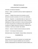 PROYECTO DE LEY LEGALIZACIÓN DE LA MARIHUANA