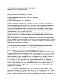 REFLEXION ESCRITA DIMENSIONES DEL SER. Página 1