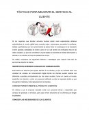 TACTICAS PARA MEJORAR EL SERVICIO AL CLIENTE