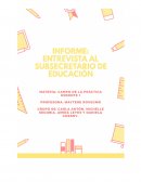 Informe entrevista Subsecretaría de Educación