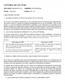 Control de lectura. CARTA ESCRITA EN 2070