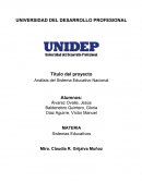 Análisis del Sistema Educativo Nacional